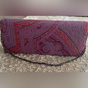 LIKE NEW Ann Taylor satin paisley handbag.